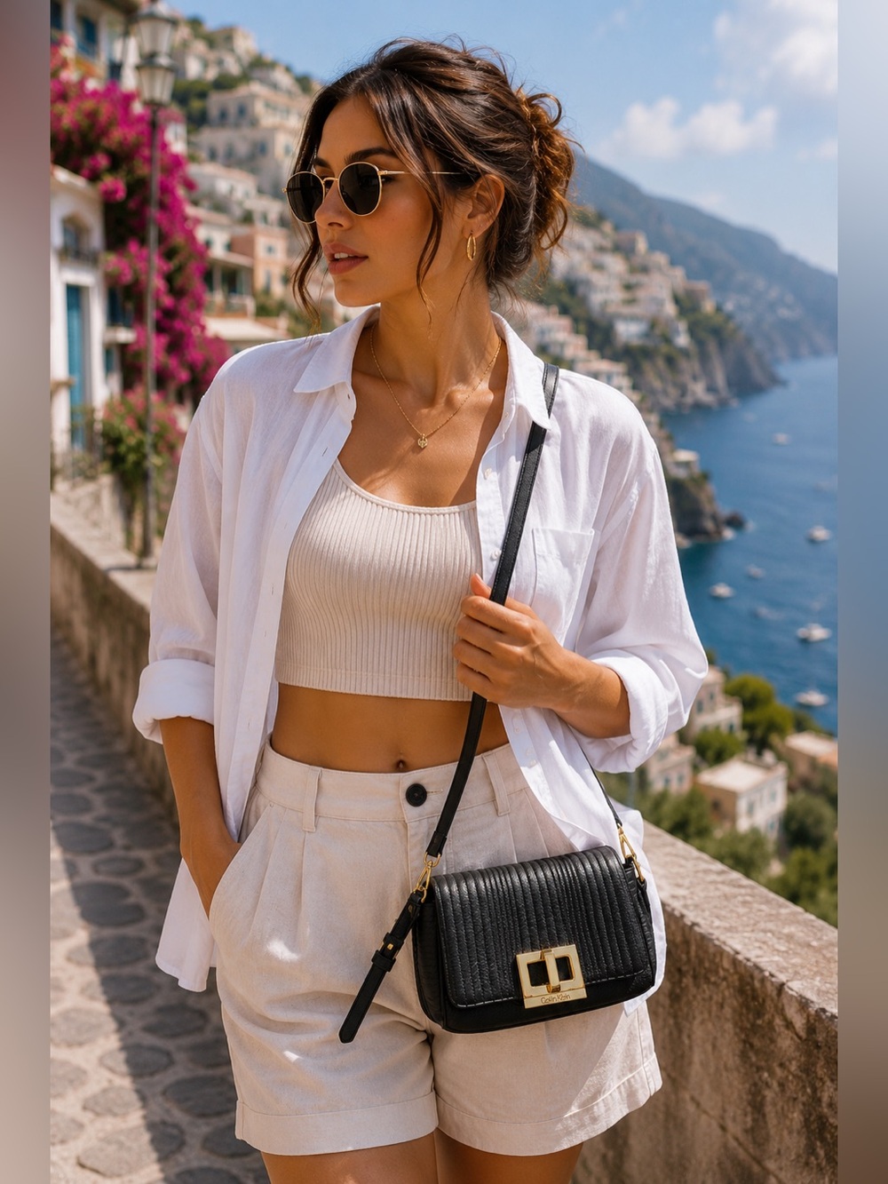 šCalvin Klein Black Quilted Shoulder Bag with Gold-Tone Accent - Picture 11 of 11